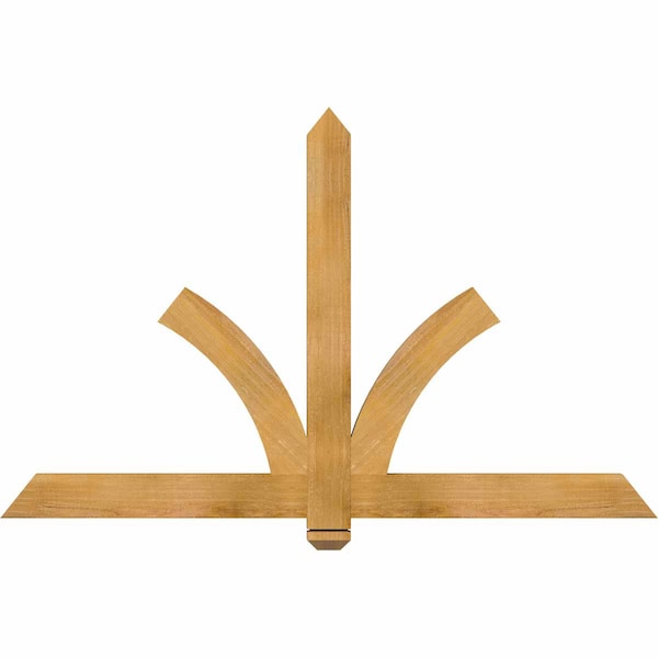 Ekena Millwork Redmond Rough Sawn Timber Gable Bracket, Western Red Cedar, 60"W x 38"H x 2"D x 4"F, 15/12 Pitch GBW060X38X0204RED00RWR - main